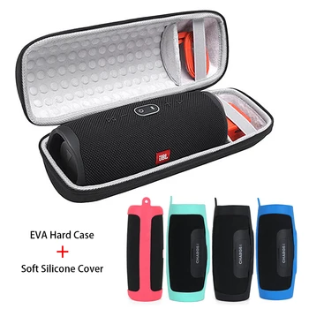 2 v 1, Trdi EVA Nosijo Zadrgo Škatla za Shranjevanje Vrečko + Mehki Silikonski Pokrov Primeru Za Polnjenje 4 Bluetooth Zvočnik Vrečko za jbl polnjenje 4 case