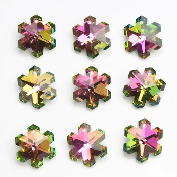 20 mm Multicolor Iceflower Obesek Steklene Kroglice Kristali Amuleti Za Ženske, Nakit, Izdelava Ogrlice DIY Uhan Ugotovitve 10pcs/veliko
