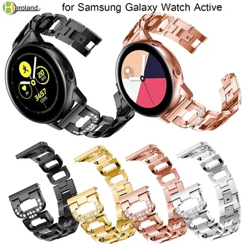 20 mm, Trak za Samsung galaxy Watch Aktivno 40 mm/galaxy Watch 42mm/Prestavi S2 iz Nerjavečega Jekla zamenjava Kristalno Ženske manžeta 18093