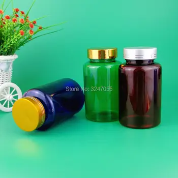 200 ml 250 ml Prazne Zelene Plastike Medicine Kapsule Pakiranje Steklenica, Modra/Rdeča Visoke Kakovosti Medicinskih Tablete/Policami za Shranjevanje Posode