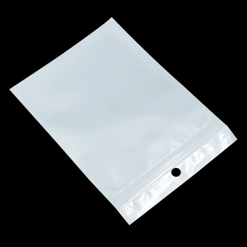 200Pcs 10.5x15cm (4.1x5.9 inch) Jasno Bela manjše izdelke Zip Lock Embalaža, Vrečke z Visi Luknjo Plastično Zadrgo na Drobno Polnilnik Torbica