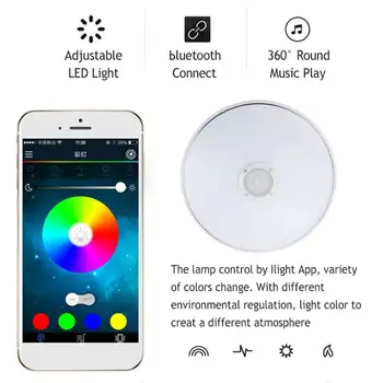 200W Wifi APP Inteligentni Avdio Nadzor Glasbe Led Stropna Svetilka RGB Zatemniti Nočni Glasbe Z bluetooth Zvočnik Stropna Svetilka