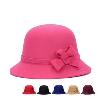 2017 nove Ženske dome super toplo kapo mamica klobuki za jesen in zimo trdna cvetlični toplo kekec klobuk Vintage Retro Bowler Fedor 5304