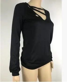 2018 jesen in zimo, Evropi in Združenih državah amerike ženske volne, pletene Proti-vrat dolgo rokavi T-shirt