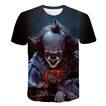 2019 American Horror Filmov JE Klovn Joker 3D Tiskanje majice Moške Ženske Harajuku Ulične T-shirt je Modna Športna Oblačila Vrhovi