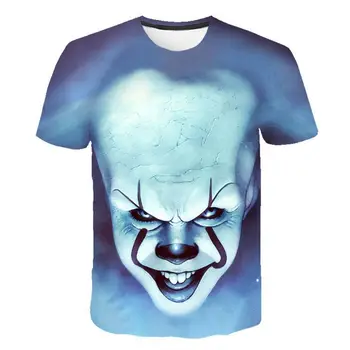 2019 American Horror Filmov JE Klovn Joker 3D Tiskanje majice Moške Ženske Harajuku Ulične T-shirt je Modna Športna Oblačila Vrhovi