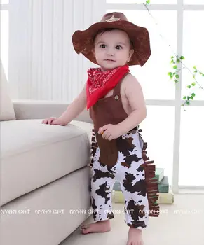 2019 Novorojenčka Romper Fotografija Kostum za Baby Boy Kavboj Baby Bodysuit Halloween Cosplay Baby Toddler Oblačila za Otroke