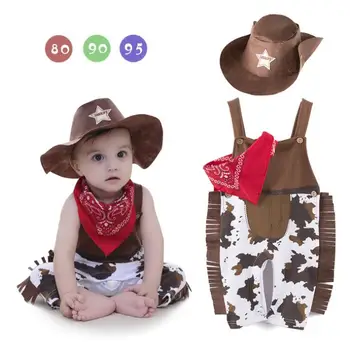 2019 Novorojenčka Romper Fotografija Kostum za Baby Boy Kavboj Baby Bodysuit Halloween Cosplay Baby Toddler Oblačila za Otroke