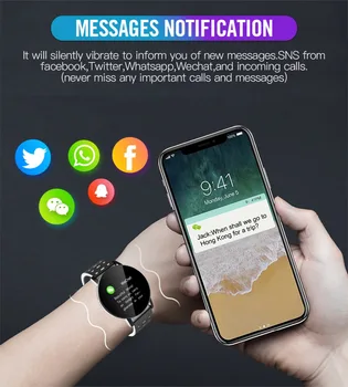2020 Bluetooth Smart Watch Moških Krvni Tlak Smartwatch Moški Gledajo Šport Tracker WhatsApp Za Android IOS Pametna Ura Smartwatch 12218