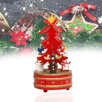 2020 Božično Drevo Music Box Okraski Božič Lesene Vrtenjem Glasbe Polje Božič, Notranja Dekoracija Za Darilo Otrok