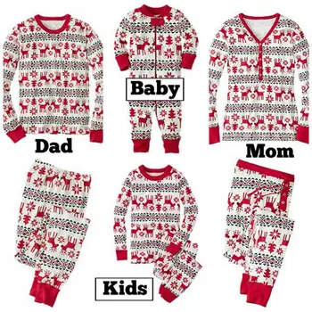 2020 Družino Božični starš-otrok Ujemanje Oblačila Božič Družinski Videz Oblačila za Odrasle Otroci Pižame nastavite Baby Girl Boy Novo Leto