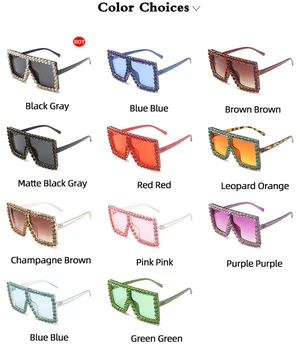 2020 Kvadratnih Mozaik Diamond sončna Očala Ženske Prevelik Osebnost Visoke Kakovosti Ženska sončna Očala Pregleden Barvni Okvir UV400