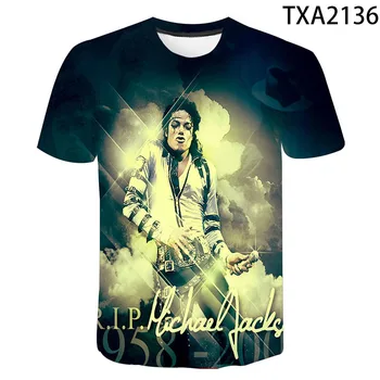 2020 Michael Jackson 3D Print Majica s kratkimi rokavi Moški, Ženske, Otroci in Modnih Hip Hop T-shirt Ulične Harajuku Tee Srajce Men Kul Vrhovi