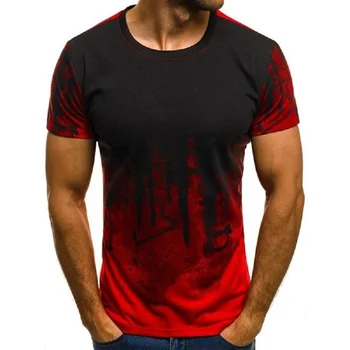 2020 Moda za Moške Športna Fitnes Prikrivanje, Kratki rokavi T-shirt Poletje Osebnost Tisk T-shirt Moški Trening Majica Moški