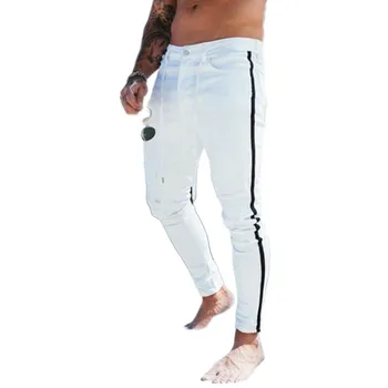 2020 Moške Hip-hop Trak Jeans Hlače Modni Slim Moške Dolge Hlače Big Velikost blagovne Znamke Skinny Jeans Stretch Svinčnik Hlače