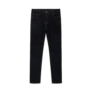 2020 Moške Jeans Business Casual Straight Fit Slim Črne Kavbojke Stretch Traper Hlače Hlače Classic Plus Velikost 42 44 46 48