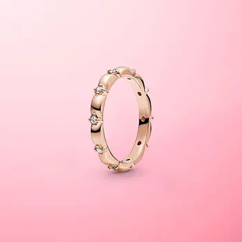 2020 NOV Prihod 925 Sterling Silver & Rose Zlata Barva Cvet Latice Band Prst Prstan Za Ženske Prvotne blagovne Znamke Nakit Darilo