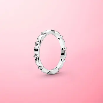2020 NOV Prihod 925 Sterling Silver & Rose Zlata Barva Cvet Latice Band Prst Prstan Za Ženske Prvotne blagovne Znamke Nakit Darilo