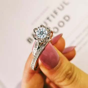 2020 nove luksuzne halo 925 sterling silver ring set za ženske lady obletnice, darila nakit večino prodajajo moonso R5128