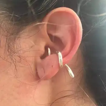 2020 novi francoski design uho posnetek ženske zavite geometrijske nezakonitih uho, kosti posnetek brez uho luknjo Uhani
