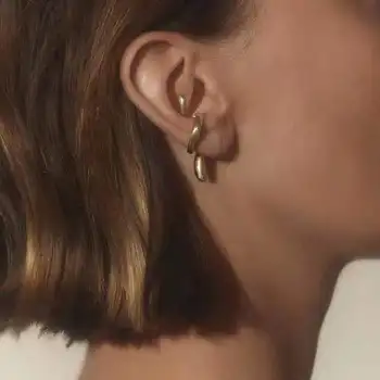 2020 novi francoski design uho posnetek ženske zavite geometrijske nezakonitih uho, kosti posnetek brez uho luknjo Uhani