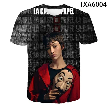 2020 Poletje La Casa De Papel 3D T shirt Fant Dekle Otroci Moda Ulične Moških, Žensk, Otrok Natisnjeni T-shirt Kul Vrhovi Tee