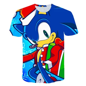 2020 Poletje Otroško Oblačila Za Dekleta Sonic 3d, Anime, natisnjeni T Shirt Fant Dekle Kul Priložnostne O-Neck Kratek Sleeve Majica s kratkimi rokavi