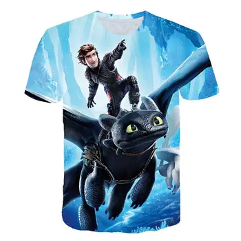 2020 Poletje Vroče Prodaje Otroci T-Shirt Srčkan Vrhovi, Kako Train Your Dragon Risanke 3D T-Shirt Poletnih Oblačil Anime moška Majica s kratkimi rokavi