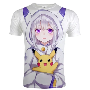 2020 Trendy Anime T-shirt Re:Nič 3D Tiskanih Moške Priložnostne O-Vratu Kratek Rokav Ulične Tshirt Moda Hip Hop Male Tees Vrhovi