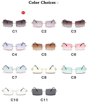 2020 vintage sončna Očala Ženske blagovne Znamke Modno Oblikovanje Rimless Gradient sončna Očala Odtenki Rezanje Objektiv Ženske Očala brez okvirjev