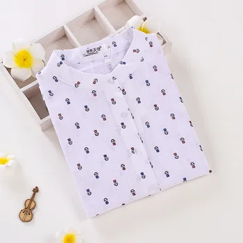 2020 Ženske Belo Srajco Jeseni Majica za Šolo Dekle z Dolgimi Rokavi Ženske Urad Nositi Tiskanja Vrhovi Svoboden Plus Velikost XL Bluzo Majica
