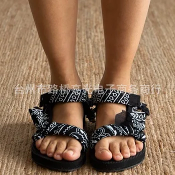 2020 Ženske Platformo Sandale, Ki Modne Natisnjeni Kavljem & Zanke Natikači Dekleta Outwear Čevlji
