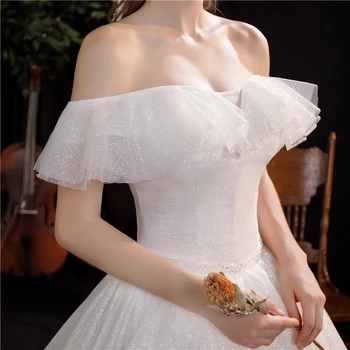 2021 Novo off White Off Ramo Vestido De Noiva Poročno Obleko Tla narejena po Meri Plus Velikost Poročne obleke prava Princesa Mariage