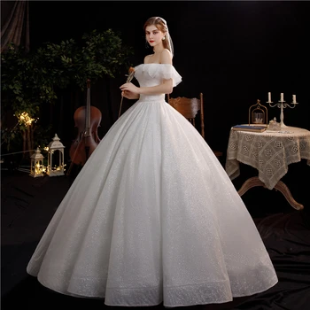 2021 Novo off White Off Ramo Vestido De Noiva Poročno Obleko Tla narejena po Meri Plus Velikost Poročne obleke prava Princesa Mariage