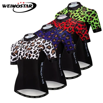 2021 Weimostar Ženske Kolesarjenje Jersey Majica Kratek Rokav Mujer Gorsko Kolo Vrh Oblačila Kolesarska Ekipa Maillot Ciclismo Leopard