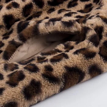 2021 Ženske Leopard Coats Pozimi Plišastih Toplo medvedek Jakne Plašči Specializiranimi za umetno Krzno Žensk Outwear Moda Dolgo Hooded Za Ženske Vroče 2044