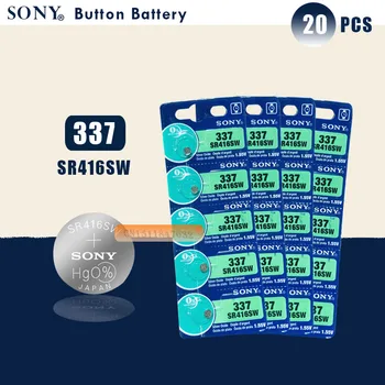 20pc Sony Prvotne 337 SR416SW 1.55 V Srebrni Oksida Watch Baterije SR416SW 337 Gumb gumbaste, ki NA JAPONSKEM