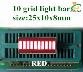 20pcs 25*10 mm svetlobe bar 10 mrežo digitalnih cev Rdeča Zelena Modra Rumena Bela LED digital light bar 10 segment LED luči bar zaslon 27035