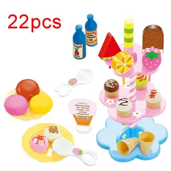 22Pcs/Set Simulacije DIY Sladoled Cupcake Stojalo Pretvarjamo, Play Modela Otroci Interaktivna Igrača Darilo