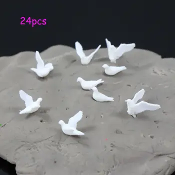 24pcs plastičnih Ptice, Majhna slika Toy model dove ptico miru 1:75 OO model vlak OO obsega GY26075 železniške modeliranje