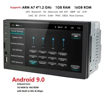 2Din Android 9.0 Avto Radio Stereo Multimedijski Predvajalnik, GPS Navi Za Univerzalno TOYOTA, Nissan Kia RAV4 FJ CRUISER ALPHARD WIFI OBD BT