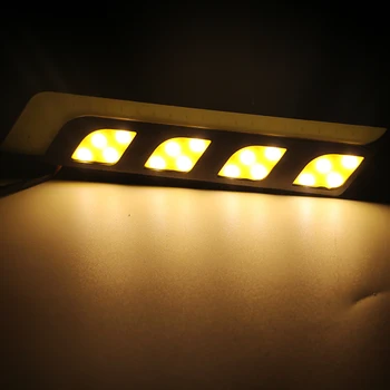 2pcs/set Dnevnih Luči, Vse V Enem Vključite Opozorilne Luči COB LED Luči Bar LED Avto DRL Univerzalno Meglo Avto-styling
