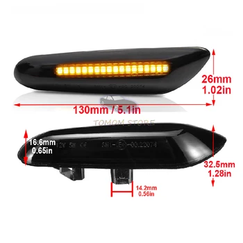 2PCS Zaporedno Blinker Strani Oznako Vključite Opozorilne LED Dinamični Luči Za BMW E92 E93 E90 E91 E88 E87 E82 E81 E60 E61 E46 X5 E53 X1