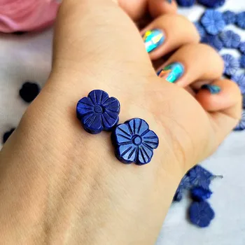2PIECES lapis lazuli cvet vklesan 9-18mm za DIY nakit, izdelava svoboden kroglice FPPJ debelo biseri narave gem kamen