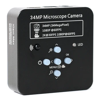 3,5 X-90X Izražanju Roko Steber Objemka Zoom Simul Osrednja Trinocular Stereo Mikroskop + 34MP Video Kamera Za Industrijske PCB