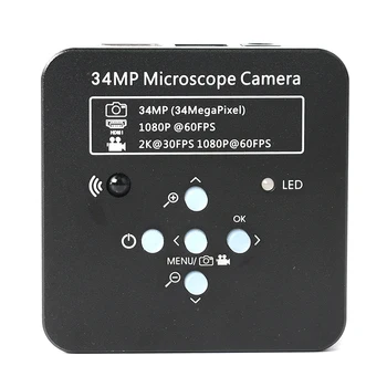 3,5 X-90X Izražanju Roko Steber Objemka Zoom Simul Osrednja Trinocular Stereo Mikroskop + 34MP Video Kamera Za Industrijske PCB