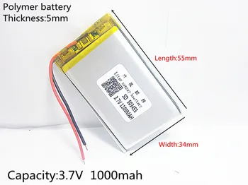 3,7 V 1000mAh 503455 Litij-Polymer Li-Po baterija li ionska Baterija za Polnjenje celic Za Mp3, MP4 MP5 GPS