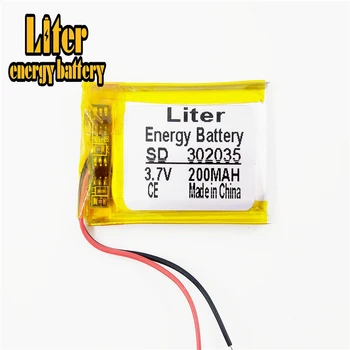 3,7 V 200mAh 302035 Litij-Polymer li ionska Baterija za Polnjenje celic Za 302035 plug Mp3, MP4 MP5 GPS Litij-polimer baterija