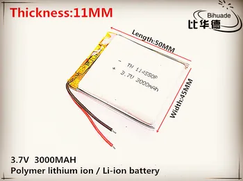 3,7 V 3000mAh 114550 Litij-Polymer Li-Po baterija li ionska Baterija za Polnjenje celic Za Mp3, MP4 MP5 GPS, PSP, mobilni bluetooth