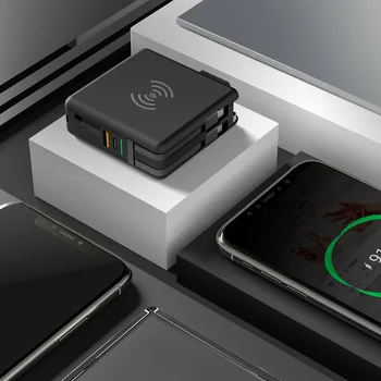 3 v 1 Brezžični Polnilnik USB Tip C Moči Banke Pravi Zmogljivosti 10000mAh Prenosni Powerbank Mobilni Telefon, Polnilec za iPhone Xiaomi